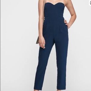 EXPRESS SWEETHEART BLUE STRAPLESS JUMPSUIT- size 2